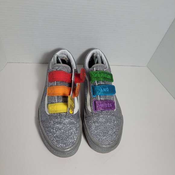 Vans Flour Shop Amirah Old Skool Rainbow Glitter Sneakers Unisex Men 8.5 Wm's 10 - Picture 10 of 13